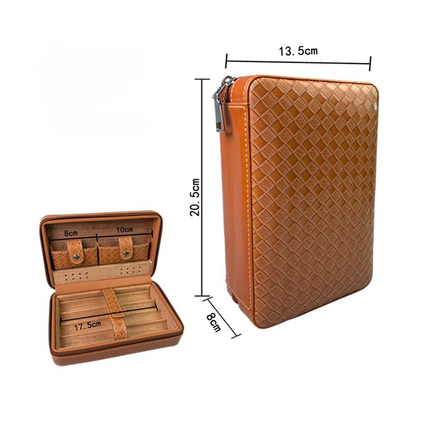 กระเป๋าใส่ซิการ์ สีน้ำตาลอ่อน #1002