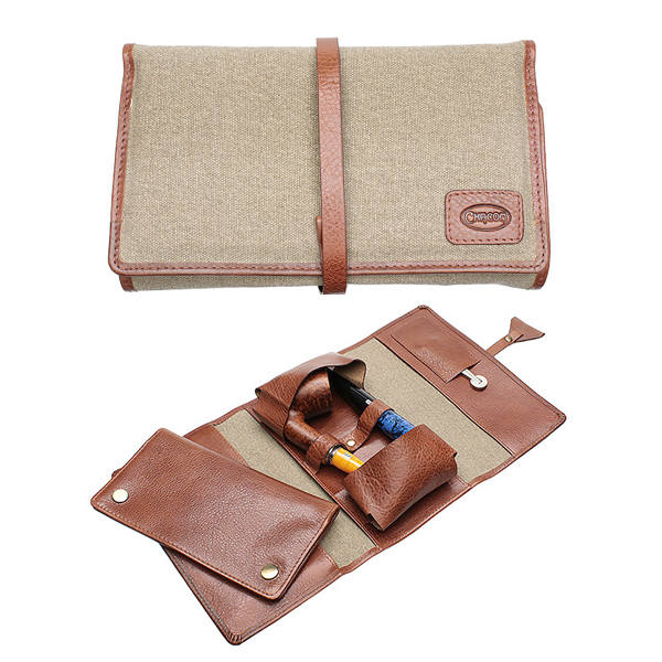 กระเป๋าไปป์ CHACOM 2 PIPE LEATHER AND CANVAS
